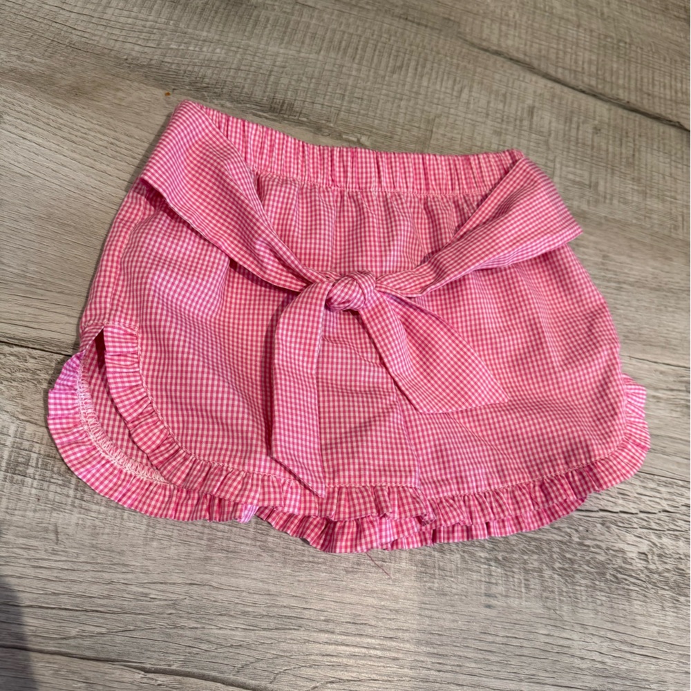 NWOT Vive la Fete Pink Gingham Ruffle Shorts Size 3